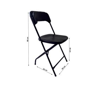 Silla Plegable Plastico Duro Negra
