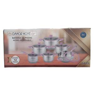 Batería 12 pzas. Acero Inox. ONNOR HOME Mod: GALES PREMIUM SILICON