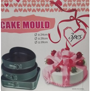 Set Moldes Desmontable Con Antiadherente 24, 26, 28 cm