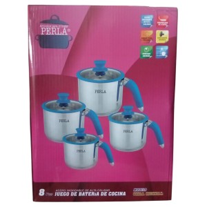 Juego de Vasos 20,18,16,14cm Tapa Cristal PERLA Mod: ESTRELLA