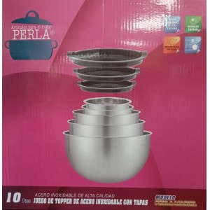 Maxi Woks 5 Bowls con tapa18,24,20,16,14cm PERLA Mod: MARIEL