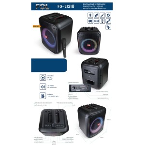 Bocina Con Microfono Inalambrico 70w FOL Mod: FS-L1218