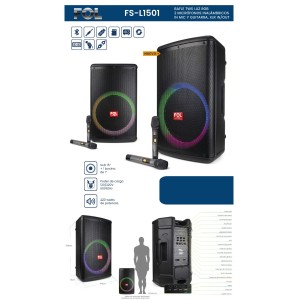 Bocina 200 Watts 2 Microfonos Inalambricos FOL Mod: FS-L1501