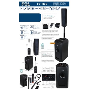 Torre de Sonido 200+100 Watts Microfono FOL Mod: FS-T109