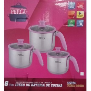 Juego de Vasos 16,18,20cm con Tapa Cristal PERLA MOD: ROCIO